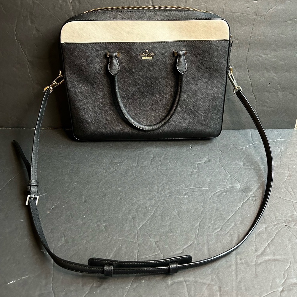 Kate Spade Laptop Bag - Pink & Black - New York 13-Inch Saffiano Leather.